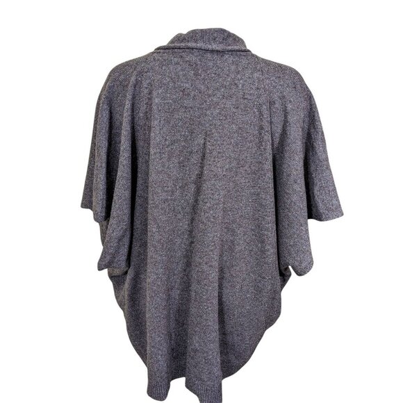 Blarney Woollen Mills Silk Merino Wool Buckle Knit Poncho Sweater Dolman Taupe - Picture 5 of 8